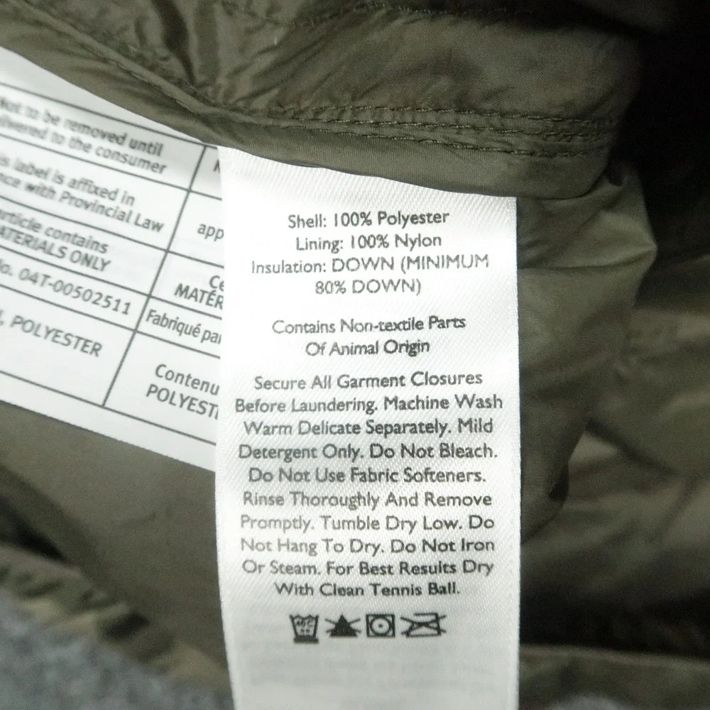 Eddie‎ Bauer Vest Mens Large Tall Green Camo Down Insulated Full Zip Pockets
